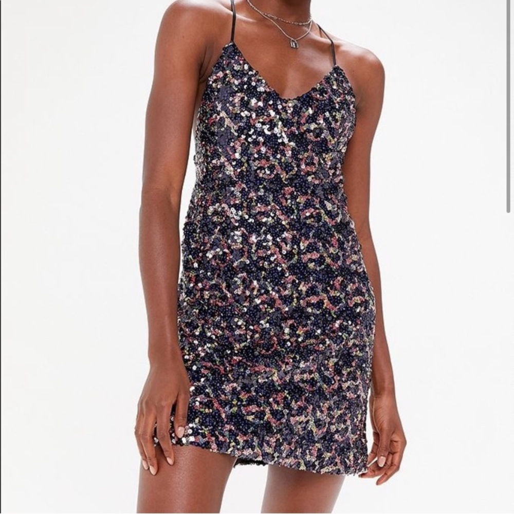 NWT Urban Outfitters Confetti Sequin Mini Dress M